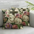 thumbnail image 3 of Awypu  Easter Blessings Sheep Decorative Throw Pillow Covers He is Risen Religious Cross Purple Porch Patio Outdoor Pillowcase, Lily Flower Eggs Butterfly Cushion Case Home Decor, 3 of 5