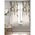 thumbnail image 2 of Christmas Curtains 63 Inch Length,Sheer Curtains for Bedroom Living Room Window Xmas Botanical Pinecone Eucalyptus Leaves Rustic Rod Pocket Drapes Kitchen Curtains Small Half Window 42"x63" 2 Panels, 2 of 7