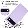 thumbnail image 6 of Allytechgroup for Google Pixel 6 Pro Wallet Case, Premium PU Leather Magnetic Buckle Zipper Pocket Card Slots Flip Stand Protective Cover with Hand Strap & Shoulder Strap - Purple, 6 of 12