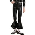 thumbnail image 3 of CHICTRY Girls Shiny Metallic Flared Pants Bell Bottoms Bronzing Cloth Dance Performance Leggings Black 8, 3 of 7