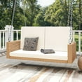 thumbnail image 2 of Uforic  2-Person Patio Rattan Hanging Porch Swing Bench Chair Cushion - Beige, 2 of 10