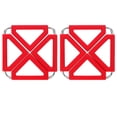 thumbnail image 1 of 2 Pcs Silicone & Stainless Steel Hot Pot Holder Trivet Mat Heat Resistant Non-slip Square Foldable Table Pad Bowl Mat Cup Coasters (Red), 1 of 7
