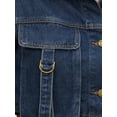 thumbnail image 5 of INSPIRE CHIC Women's Crop Denim Long Sleeve Cargo Pockets Washed Jean Jackets S Dark Blue, 5 of 5