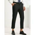 thumbnail image 2 of INSPIRE CHIC Men's Formal Cropped Pants Solid Color Flat Front Dress Trousers Black 32, 2 of 6