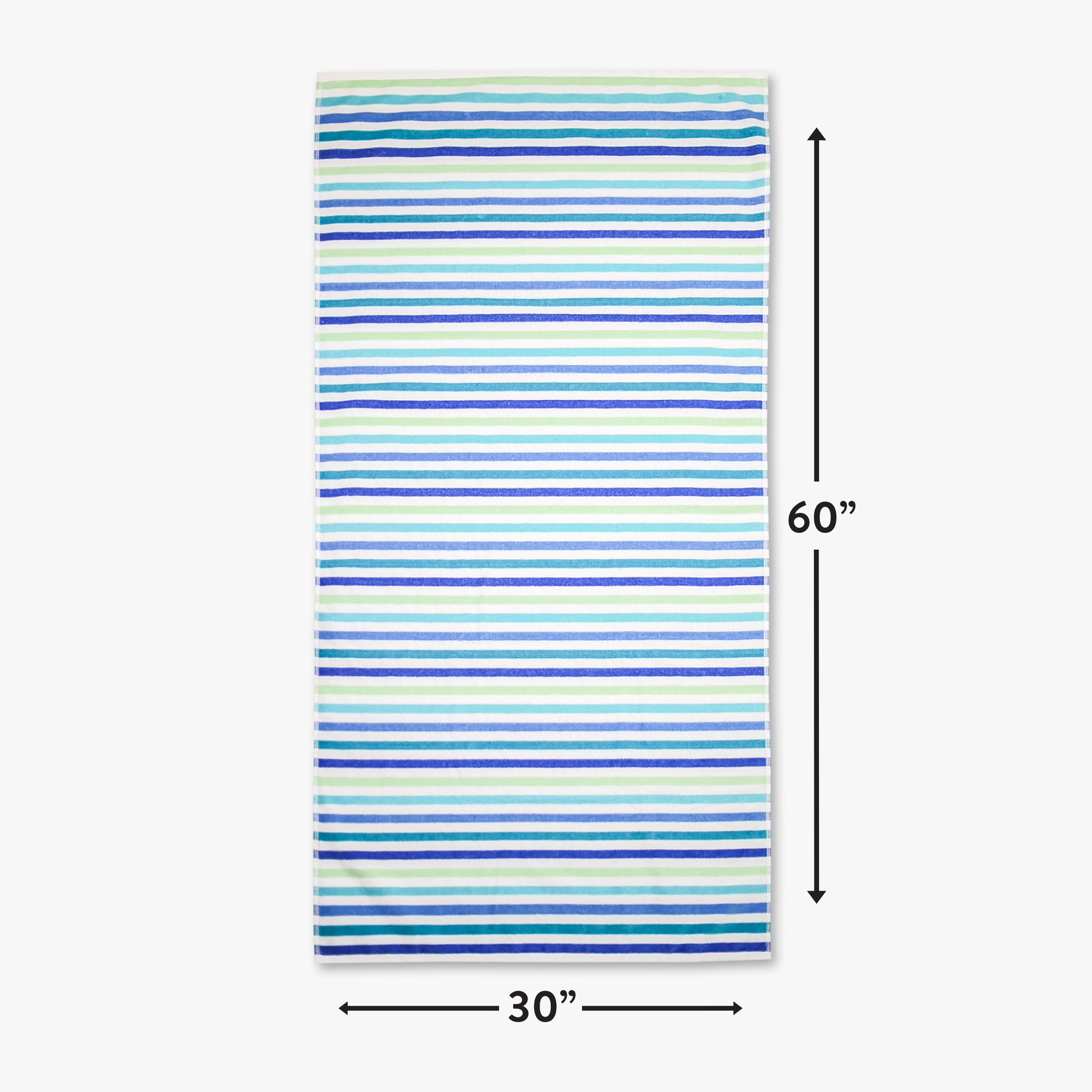 Mainstays Everyday Yarn Dyed Cool Breton Stripe Cotton-Blend Velour Beach Towel, 30" X 60"