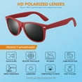 thumbnail image 6 of LINVO Classic Retro Polarized Red Black Sunglasses for Men Women Fishing Driving Hiking, 6 of 7