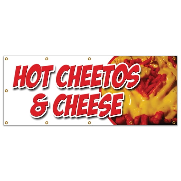 48"x120" HOT CHEETOS & CHEESE BANNER SIGN melted mexican chili tex mex food