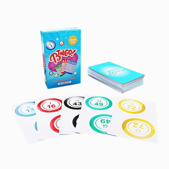 GSE Games & Sports Expert Reusable Jumbo Bingo Calling Cards Plastic Coated Giant Bingo Card Deck with High Visibility Numbered