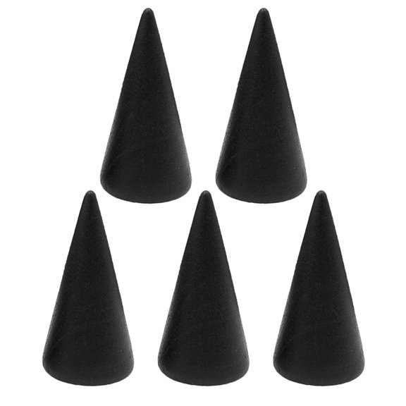 UNTERING Ring Display Stand 5Pcs Wood Rings Holder Cone Shape Rings Stand Jewelry Display Rack for Business Photoshoot Room Decoration