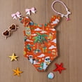 thumbnail image 6 of Grblisyd Girls One Piece Swimsuit Flutter Sleeve Hawaiian Quick Dry Crew Neck Swimwear Beach Sport Bathing Suit for Kids 4t, 6 of 6