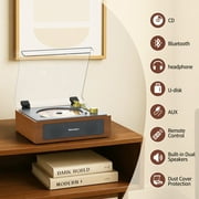 Udreamer Portable CD Players for Home, with Bluetooth &Hi-Fi Stereo Speakers,Remote Control | Brown