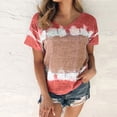thumbnail image 2 of Blusa de manga corta con cuello en V informal para mujer a la moda, camisetas de verano Pompotops  hkajfhjk465971, 2 of 5