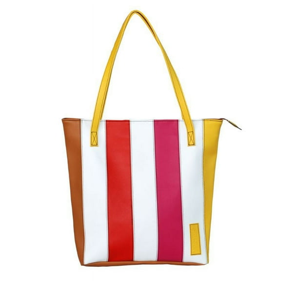 [Cherry Brandy] Onitiva Leatherette Double Handle Satchel Bag Handbag Purse