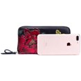 thumbnail image 4 of FUNING Women's RFID Block Leather Floral Zip Around Cell Phone Clutch Wallet, 4 of 16
