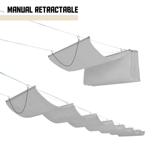 TANG Sunshades Depot Grey Pergola Shade Cover Retractable Replacement Awning Canopy Wave Shade 3'x01' Customized