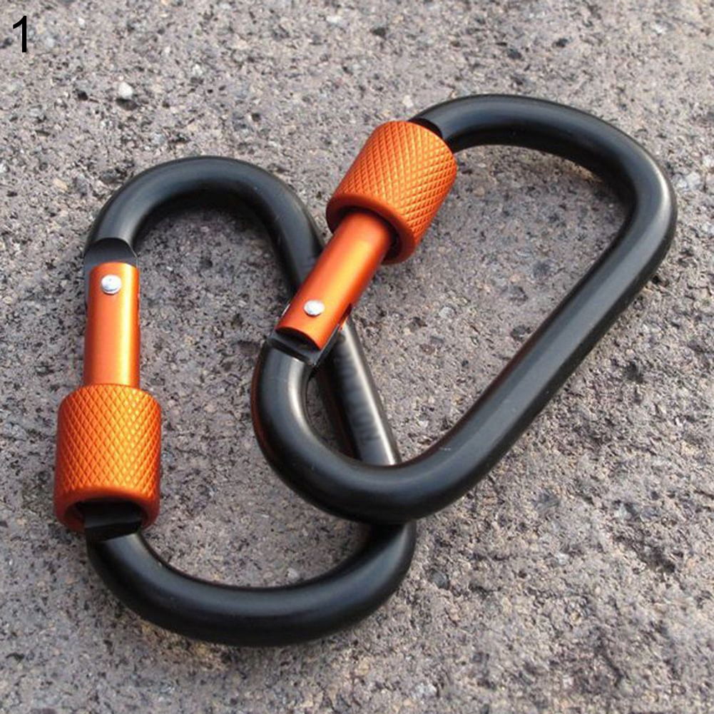 Details about   1-2pcs Aluminium Spring Clip Carabiner Hook For Climbing Quickdraw Equipment 