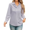 thumbnail image 2 of Vividaire Womens Button Down Shirts Long Sleeve Wrinkle Free Shirts Regular Fit Formal Work Blouses Dress Tops, 2 of 9