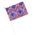 thumbnail image 3 of Handheld Flag Double-Sided Hand Waving Flag 8.2×5.5in Used For Team Activities Or Decoration In Decorative Places Palevioletred Moroccan Trellis Hand-Drawn Sketch_1 Six Piece, 3 of 8
