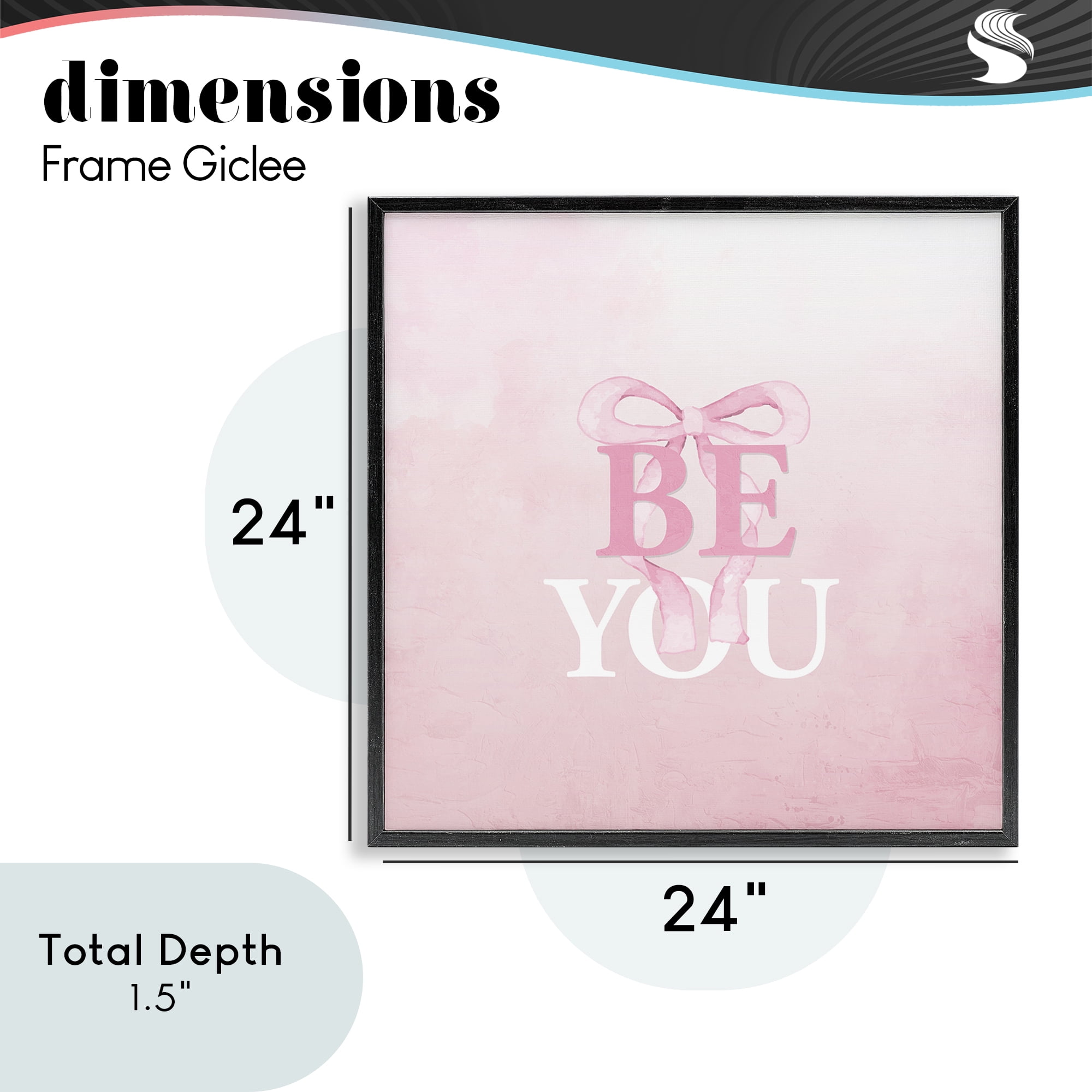 Feminine Be You Pastel Black Framed Giclee Art, design by Kim Allen