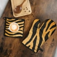 thumbnail image 5 of Tiger Stripes Kitchen Oven Mitt and Pot Holder Sets 2 Pcs for Baking, Cooking and Grilling, Heat Resistant Up To 392 °F, 5 of 7