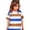 Blue, variant on Confree Kids Girls Tshirt Striped Print Short Sleeved Crew Neck Tee Shirts Summer Beach Soft Comfortable For Girls Tees Size 1-2 Years Black