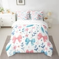thumbnail image 2 of Erosebridal Girly Pink Bow Bed in a Bag King size, Retro Plant Bed Set, Modern Fashion Reversible Comforter Sets, Ultra Soft Bedroom Decoration, 7pcs, 2 of 6