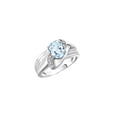 thumbnail image 3 of RYLOS Rings for Women 14K White Gold Ring Oval 9X7MM Gemstone &  Diamonds Classic Design March Aquamarine Jewelry for Women Size 10, 3 of 7