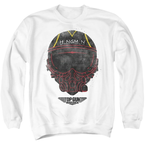 Top Gun Hangman Helmet Unisex Adult Crewneck Sweatshirt, White, 2X-Large