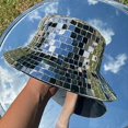 thumbnail image 3 of Sombrero de Cubo con Bola de Discoteca, Sombrero de Cubo con Lentejuelas para NiñO y Vaca, Sombrero Fedora con Lentejuelas de Espejo, Sombrero de Pescador, Gorra de Baile Ostentosa, 3 of 9