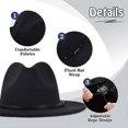 thumbnail image 3 of 2025 Women's Girls' Fedora Hat Winter Jazz Hat Felt Cap - Wide Brim Vintage Retro Hatsred, 3 of 5