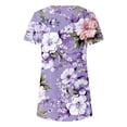 thumbnail image 4 of Fiudx Ofertas Flash Del Día Blusa Casual de Manga Corta con Estampado de Botones y Cuello Redondo para Mujer, 4 of 5