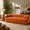 Orange, variant on 98.4 Inch Modern Compressed Sofa with Bubble Channel Tufted Design, Cloud Couch 3-Seater Corduroy with 2 Pillows, No Assembly for Living Room Apartment Office, White