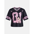 thumbnail image 5 of Betty Boop Women's and Women's Plus Graphic Cropped Football Jersey Top, Sizes XXS-4X, 5 of 5