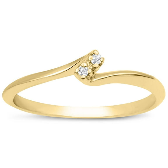 SuperJeweler 0.02ct Two Diamond Promise Ring In 10 Karat Yellow Gold For Women