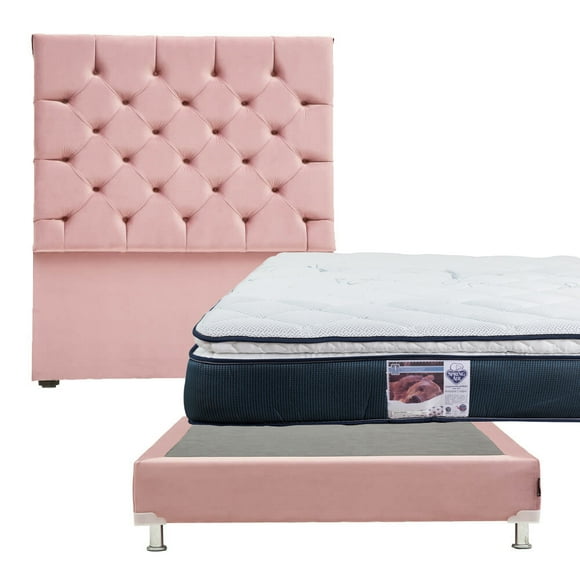 Colchón Matrimonial + Box Dante + Cabecera Capri Spring Air Dicasa Monaco