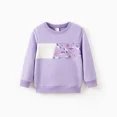 thumbnail image 6 of PatPat Girls Clothes Toddler Sweatshirts 2 Piece Top & Pants Kids Long Sleeve Fall Pullover and Joggers School Outfits Sets, Purple, 4-5 Years, 6 of 13