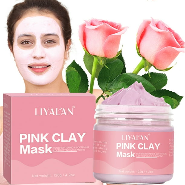 Liyalan Australian Kaolin Pink Rose Clay Facial Mask Brighten Detoxes