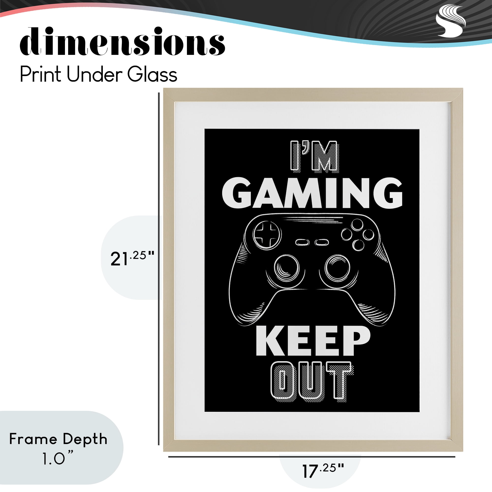 Stupell Industries I'm Gaming Keep Out Birch Framed Print Under Glass, design by Marcus Prime