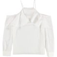 thumbnail image 1 of bar III Blusa tejida con hombros descubiertos para mujer, blanca, grande, 1 of 2
