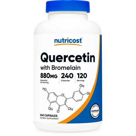 Nutricost Quercetin with Bromelain 880mg  240 Capsules - Gluten Free & Non-GMO Supplement
