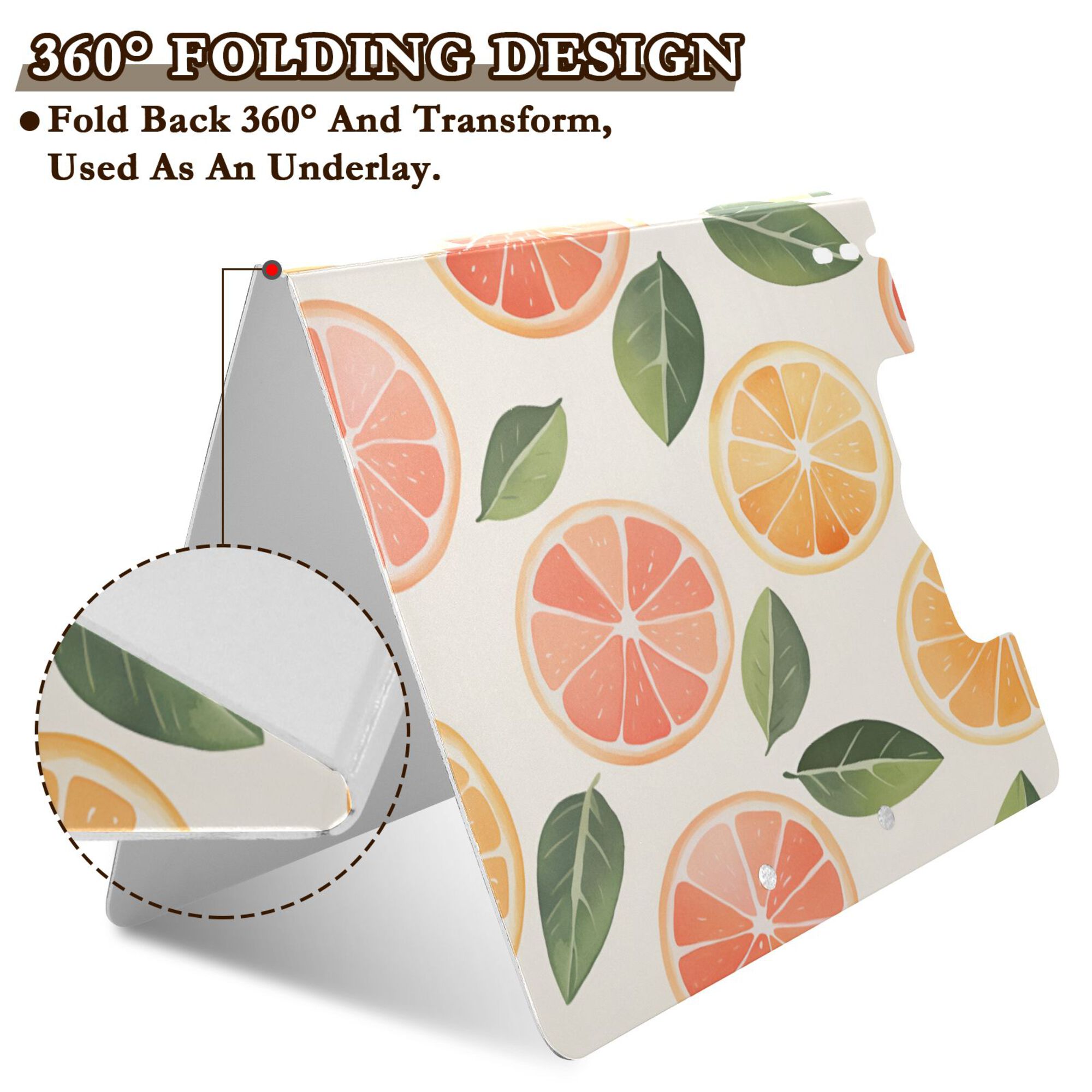 FORMRS A4 Clipboard Folder with Pen Holder Horizontal Foldable School Office Binder, Watercolor Orange