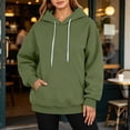 thumbnail image 2 of Vrorvz Womens Hooded Sweatshirt Drawstring Long Sleeve Sweatshirts Casual Loose Soft Lounge Top with Pockets, 2 of 5