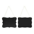 thumbnail image 1 of Shisuyan 2Pcs Holiday Slogan Density Board Chalkboard Pendant Message Board Door Hanging, 1 of 9
