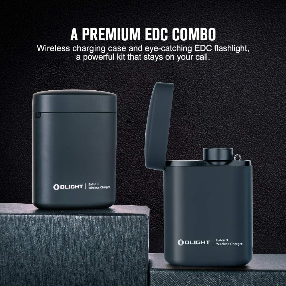 OLIGHT Baton 3 Premium Edition 1200 Lumens Compact LED Flashlight Powered by a Single Rechargeable Battery, with Charging Box (Black)