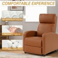 thumbnail image 6 of CL.HPAHKL Bedroom Recliner Chair, Adjustable Modern Reclining Chair with Thick Seat Cushion and Lumbar Support Home Theater Recliner Single Sofa Chairs PU Leather for Living Room Small Spaces, Tan, 6 of 7