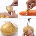 thumbnail image 3 of Zhuge Pelador de verduras, pelador de acero inoxidable para zanahorias, manzanas y otras frutas y verduras, mangos ergonómicos de seguridad y control (4 piezas), 3 of 5