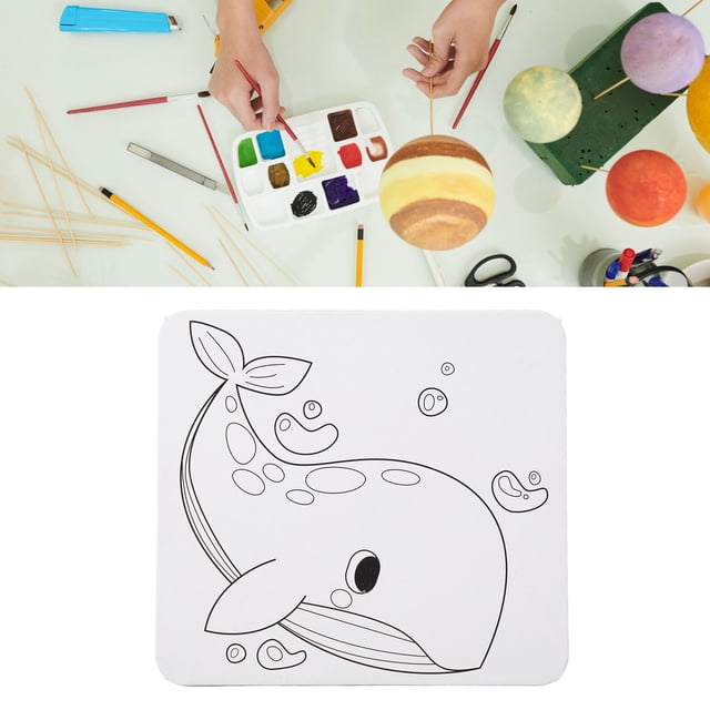 Panel De Lienzo Predibujado Con Diseño De Soporte, Tablero Para Colorear DIY Para Niños, Lienzo Preimpreso Para El Desarrollo De La Imaginación, Compacto Y Portátil