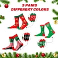 thumbnail image 6 of AGCAN 3 Pairs Christmas Socks for Women, Christmas Stocking Stuffers, Funny Elf Deer Santa Xmas Novelty Socks for Holiday Gift, One Size, 6 of 8