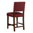 thumbnail image 2 of Linon Brook 24" Wood Counter Stool Dk Red Faux Leather Nailhead Trim in Walnut, 2 of 13