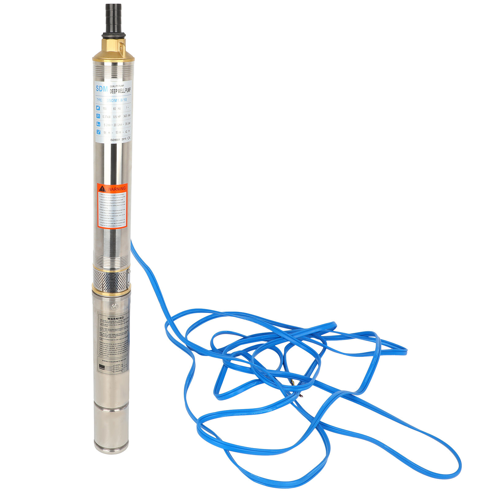 SCITOO 3.6m/h 1/2Hp 110V/60Hz 370w Deep Well Pump Submersible Water Pump